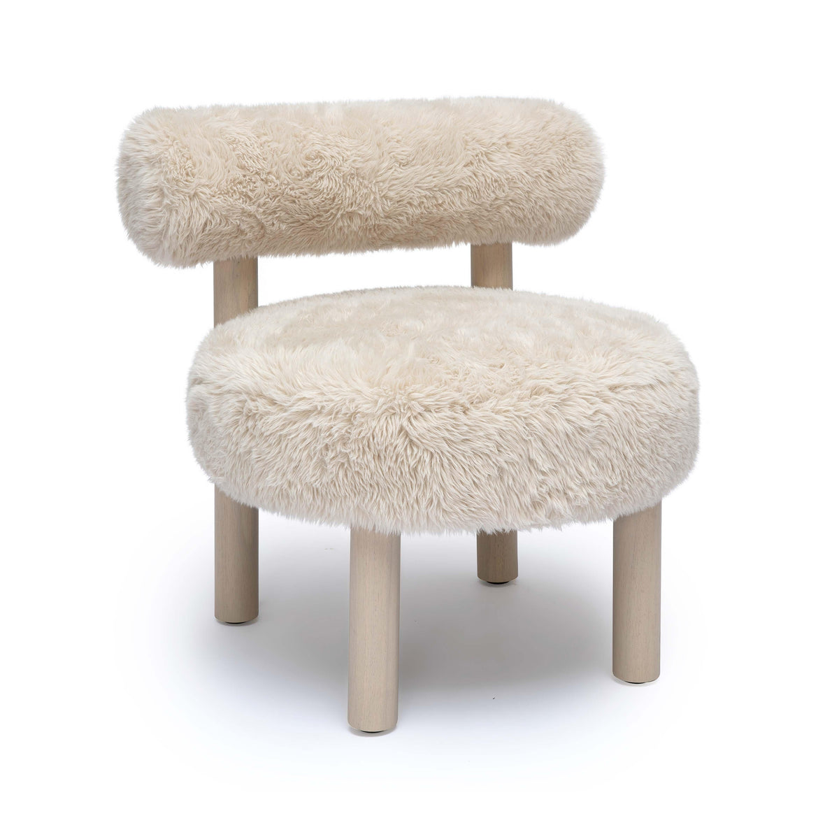 Carmel Natural Contract-Grade Vegan Shearling Accent Chair by TOV Furniture – photo 1 of 8