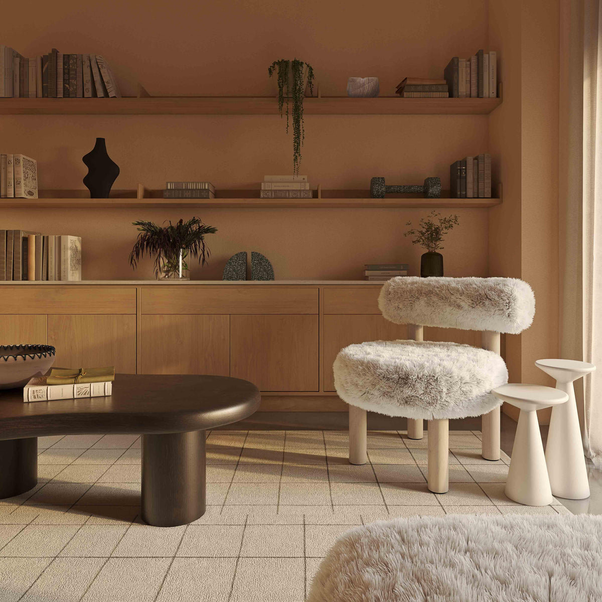 Carmel Natural Contract-Grade Vegan Shearling Accent Chair by TOV Furniture – photo 2 of 8