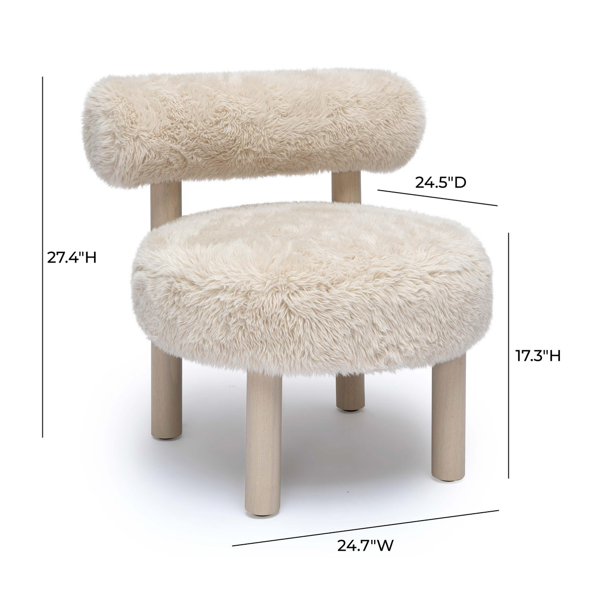 Carmel Natural Contract-Grade Vegan Shearling Accent Chair by TOV Furniture – photo 8 of 8