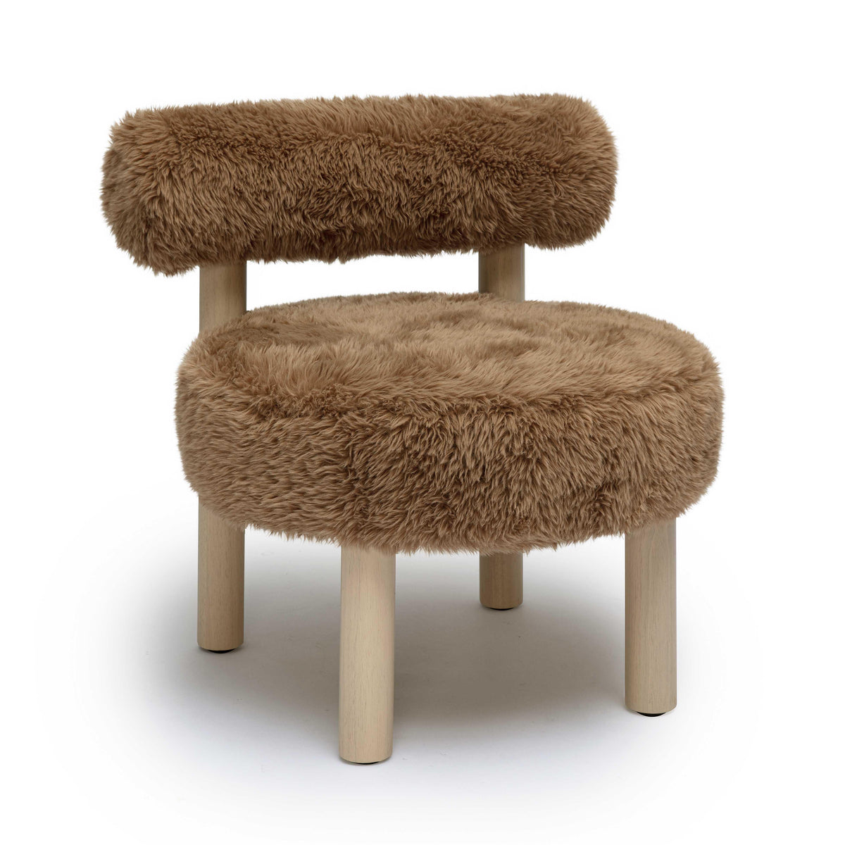 Carmel Dark Taupe Contract-Grade Vegan Shearling Accent Chair by TOV Furniture – photo 1 of 9