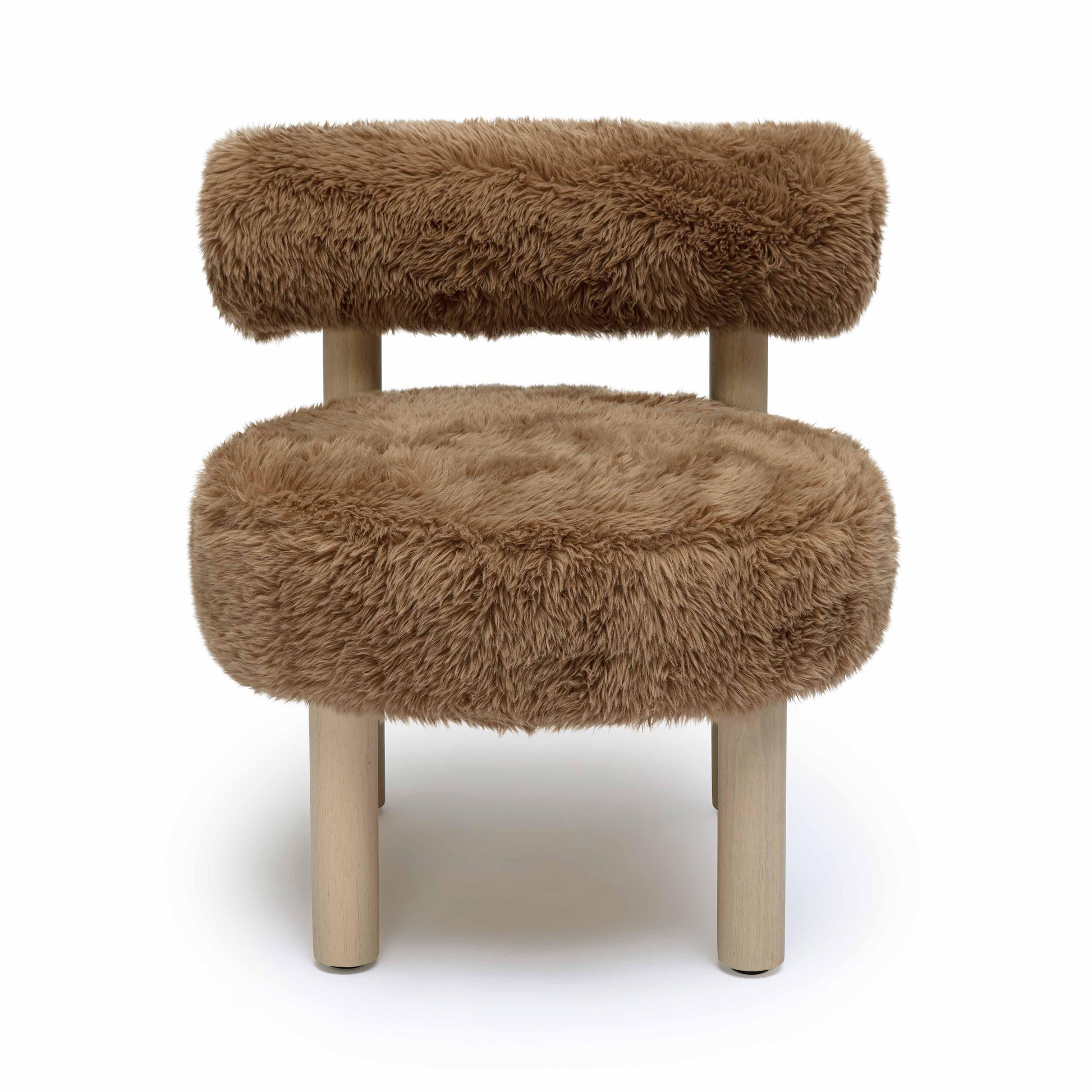 Carmel Dark Taupe Vegan Shearling Accent Chair by TOV