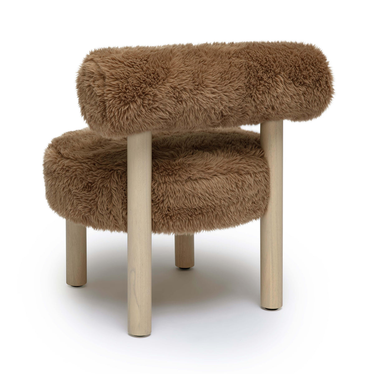 Carmel Dark Taupe Contract-Grade Vegan Shearling Accent Chair by TOV Furniture – photo 5 of 9