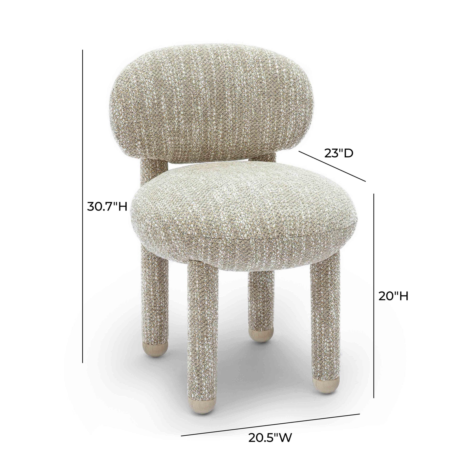 Manu Beige Nubby Performance Fabric Side Chair by TOV