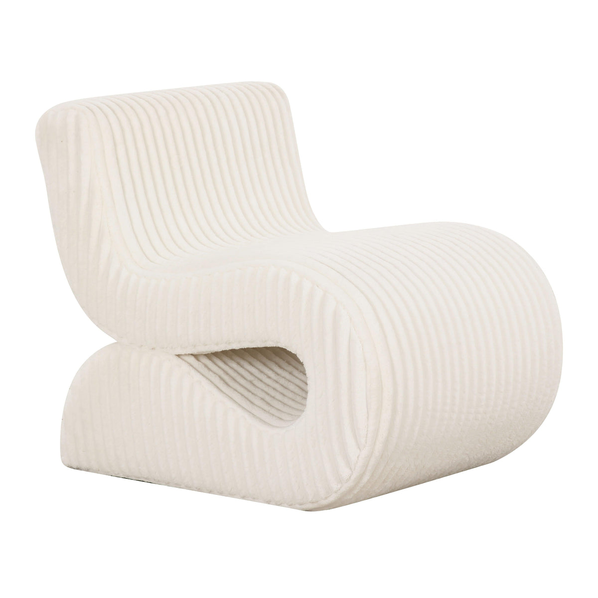 Senna Cream Performance Oversized Corduroy Accent Chair by TOV Furniture – photo 1 of 6