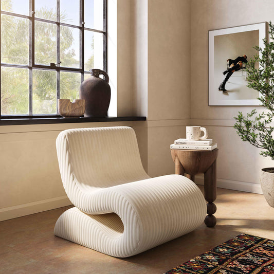 Senna Cream Performance Oversized Corduroy Accent Chair by TOV Furniture – photo 2 of 6