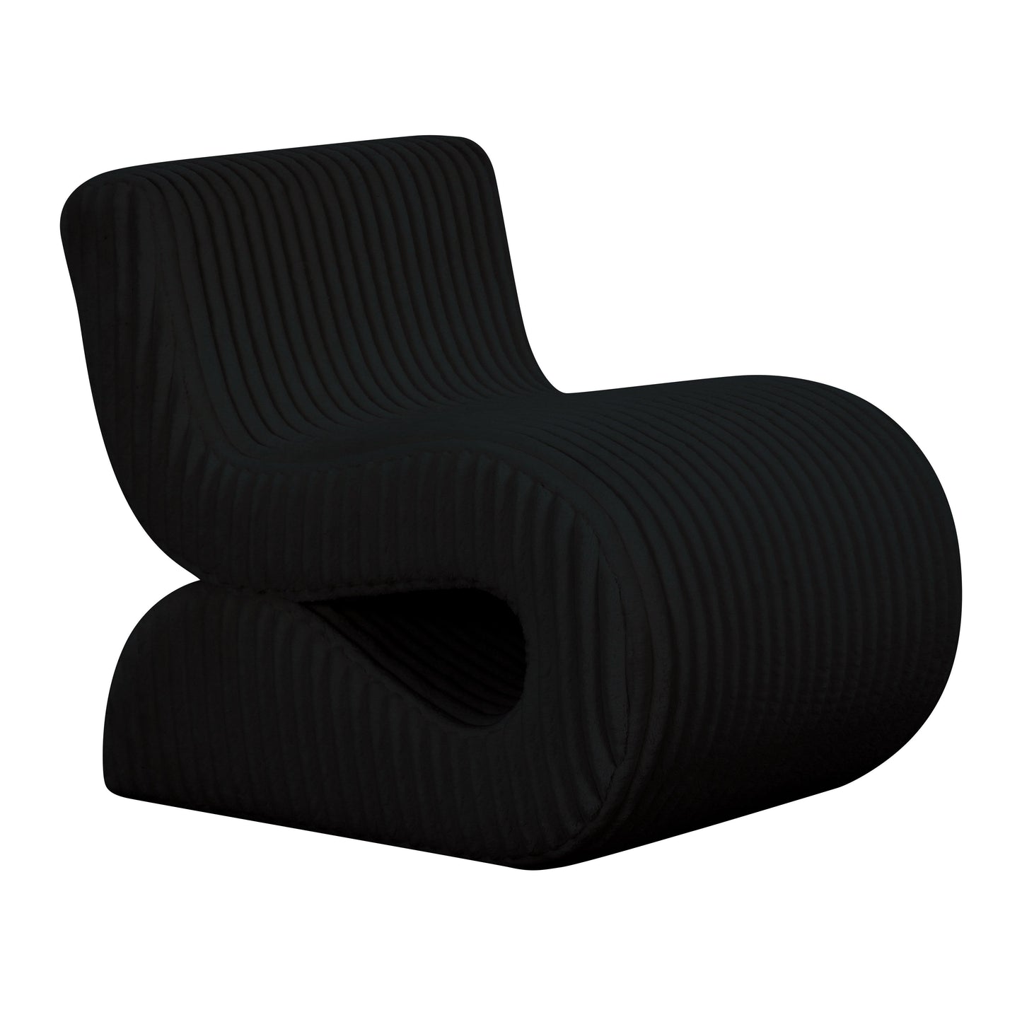 Senna Black Oversized Corduroy Accent Chair by TOV