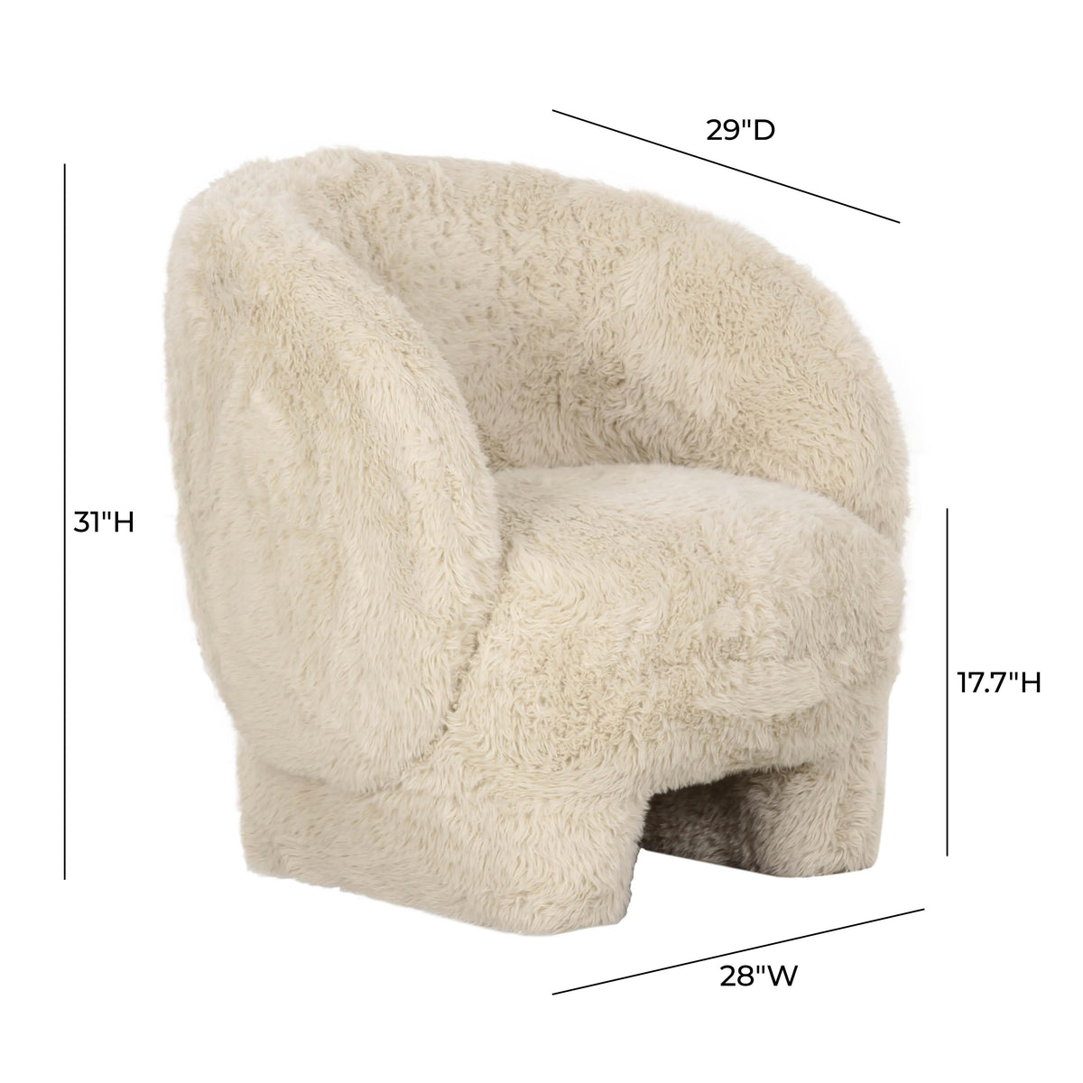 Kiki Natural Contract-Grade Vegan Shearling Accent Chair by TOV Furniture – photo 6 of 7