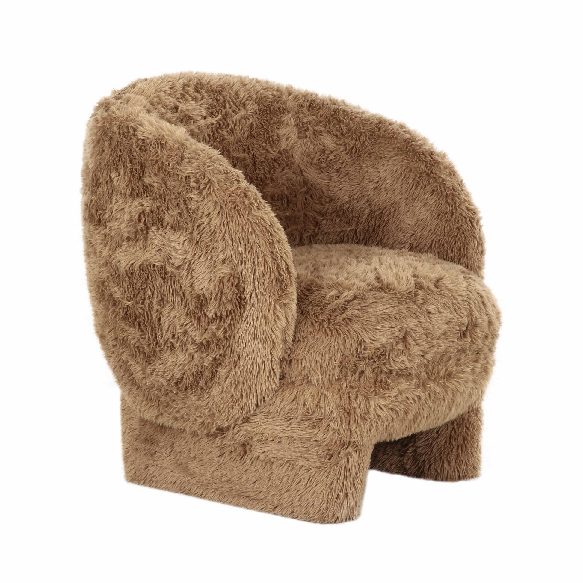 Kiki Dark Taupe Vegan Shearling Accent Chair by TOV