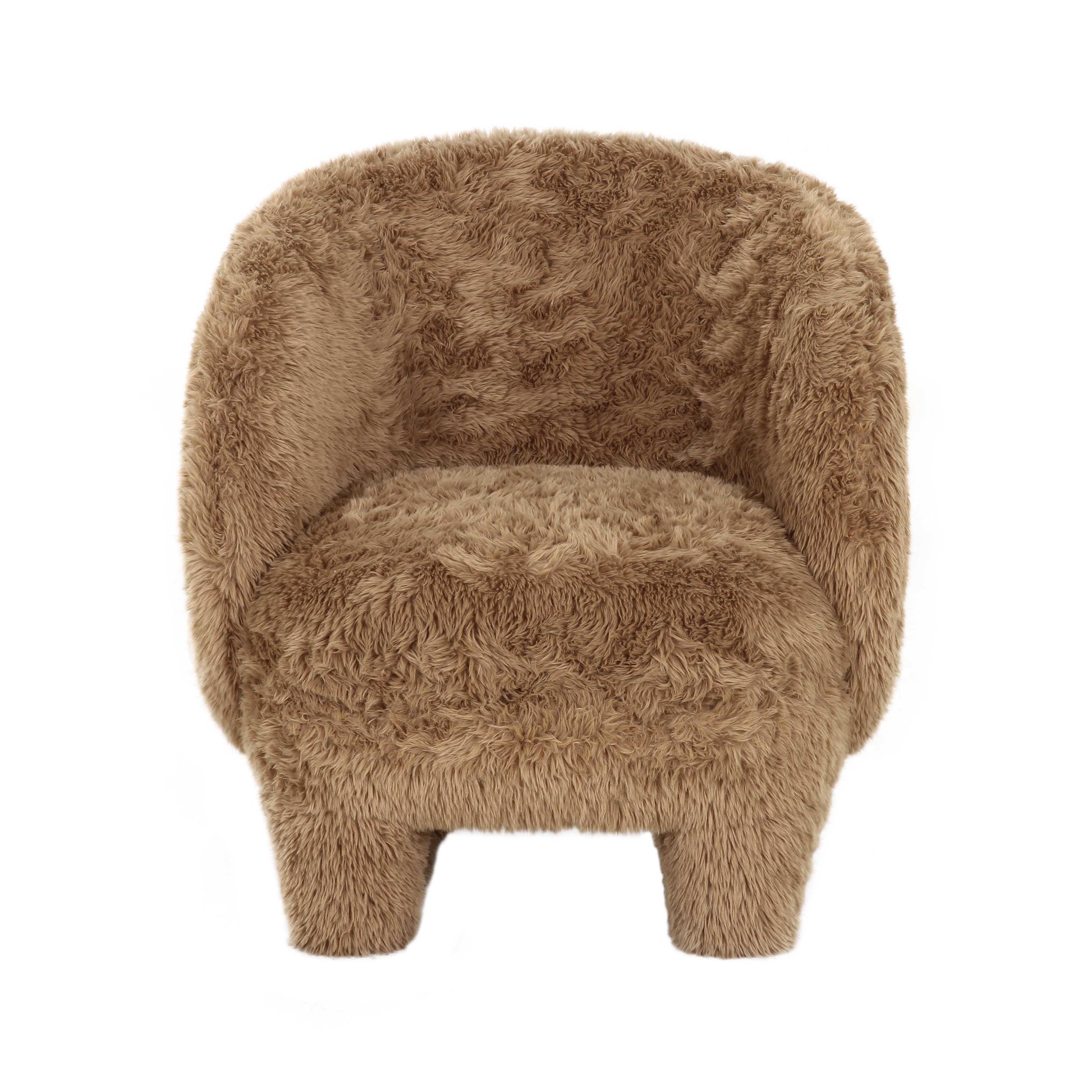 Kiki Dark Taupe Vegan Shearling Accent Chair by TOV