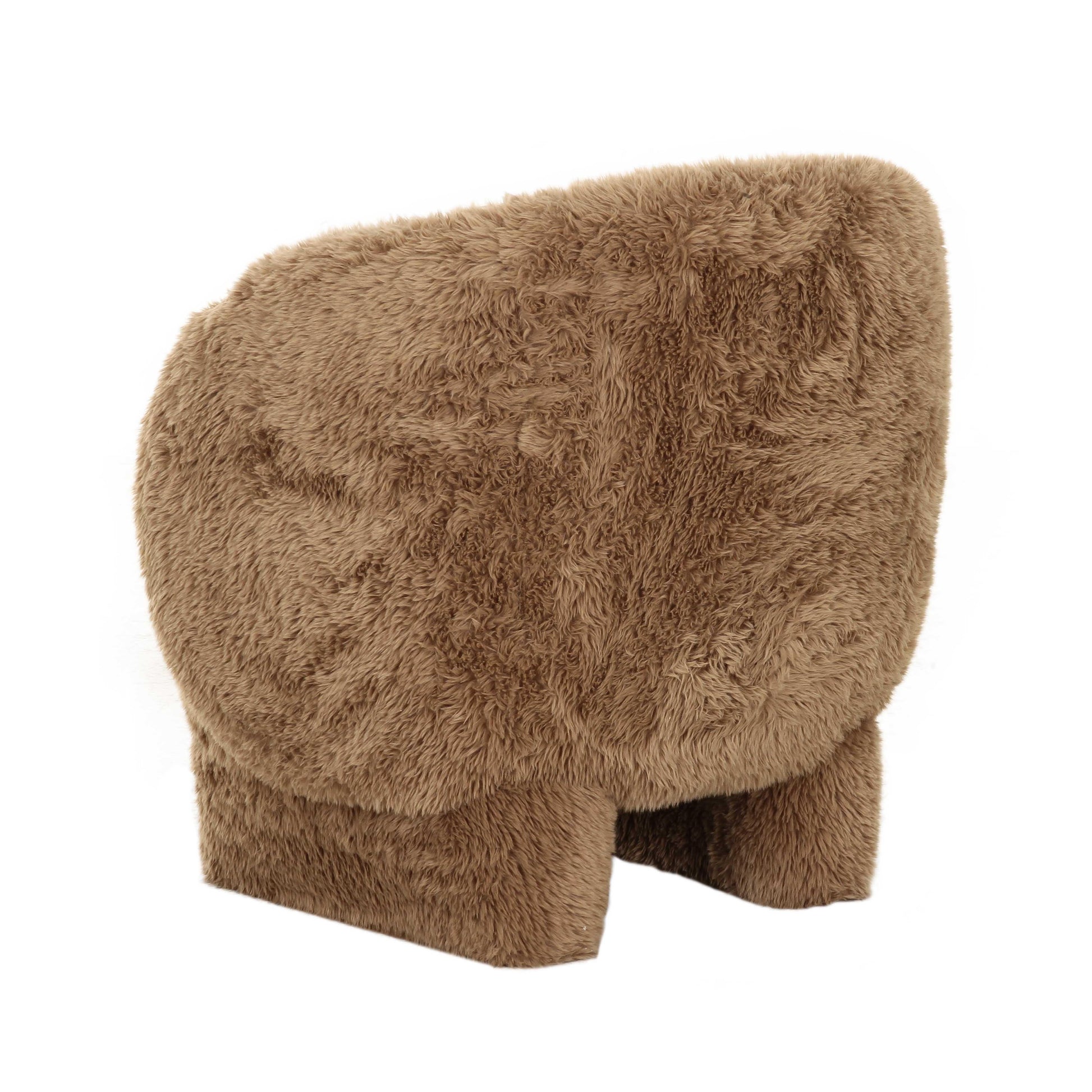 Kiki Dark Taupe Vegan Shearling Accent Chair by TOV