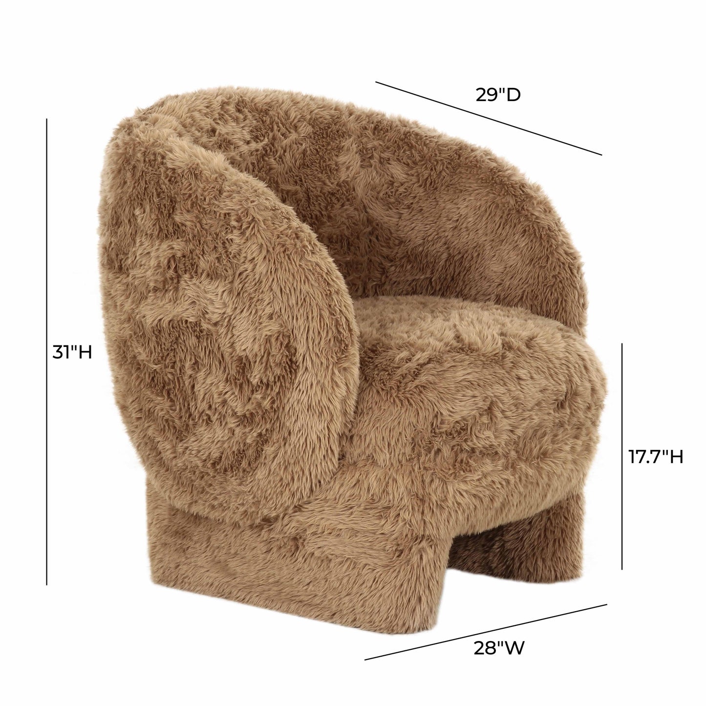 Kiki Dark Taupe Vegan Shearling Accent Chair by TOV