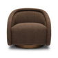 Rory Chocolate Brown Boucle Swivel Chair by TOV