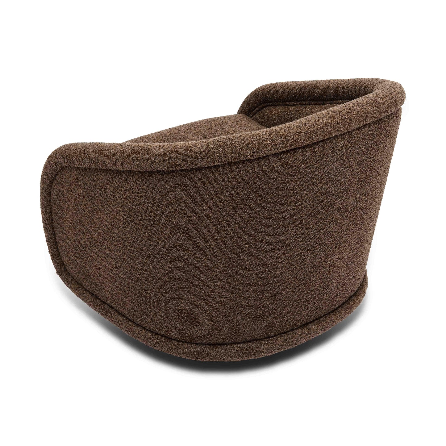 Rory Chocolate Brown Boucle Swivel Chair by TOV