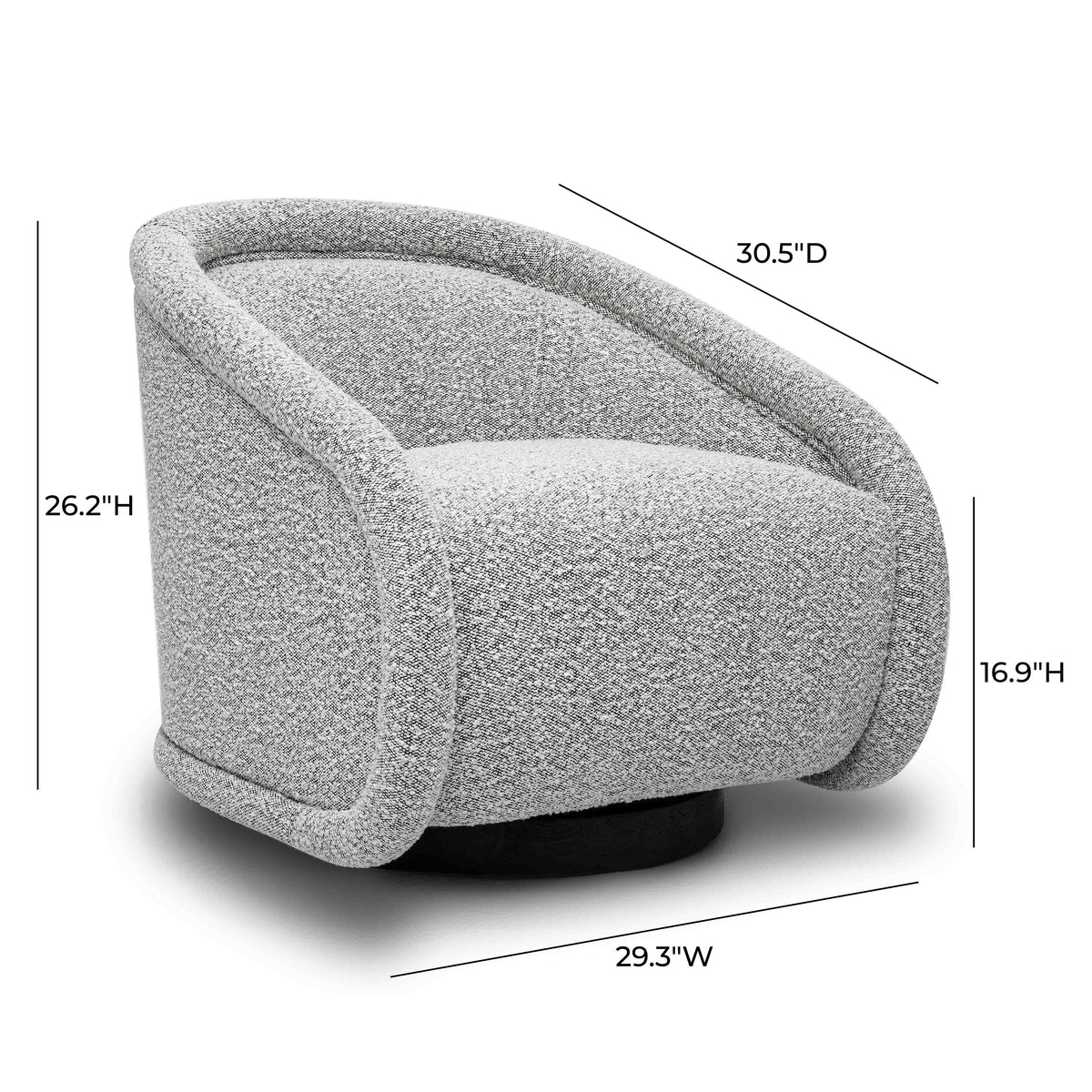 Rory Performance Boucle Swivel Accent Chair in Grey by TOV Furniture – photo 6 of 7