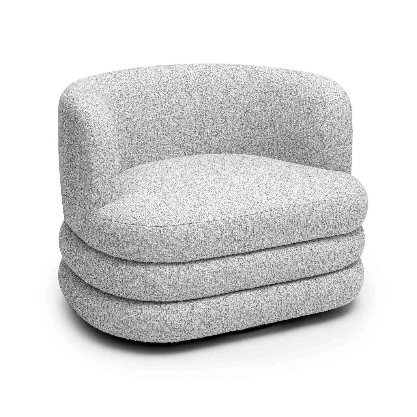 Astor Heavy Performance Boucle Swivel Hotel Lounge Chair Light Grey by Tov Furniture