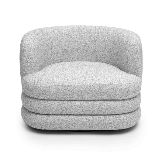 Astor Heavy Performance Boucle Swivel Hotel Lounge Chair Light Grey by Tov Furniture