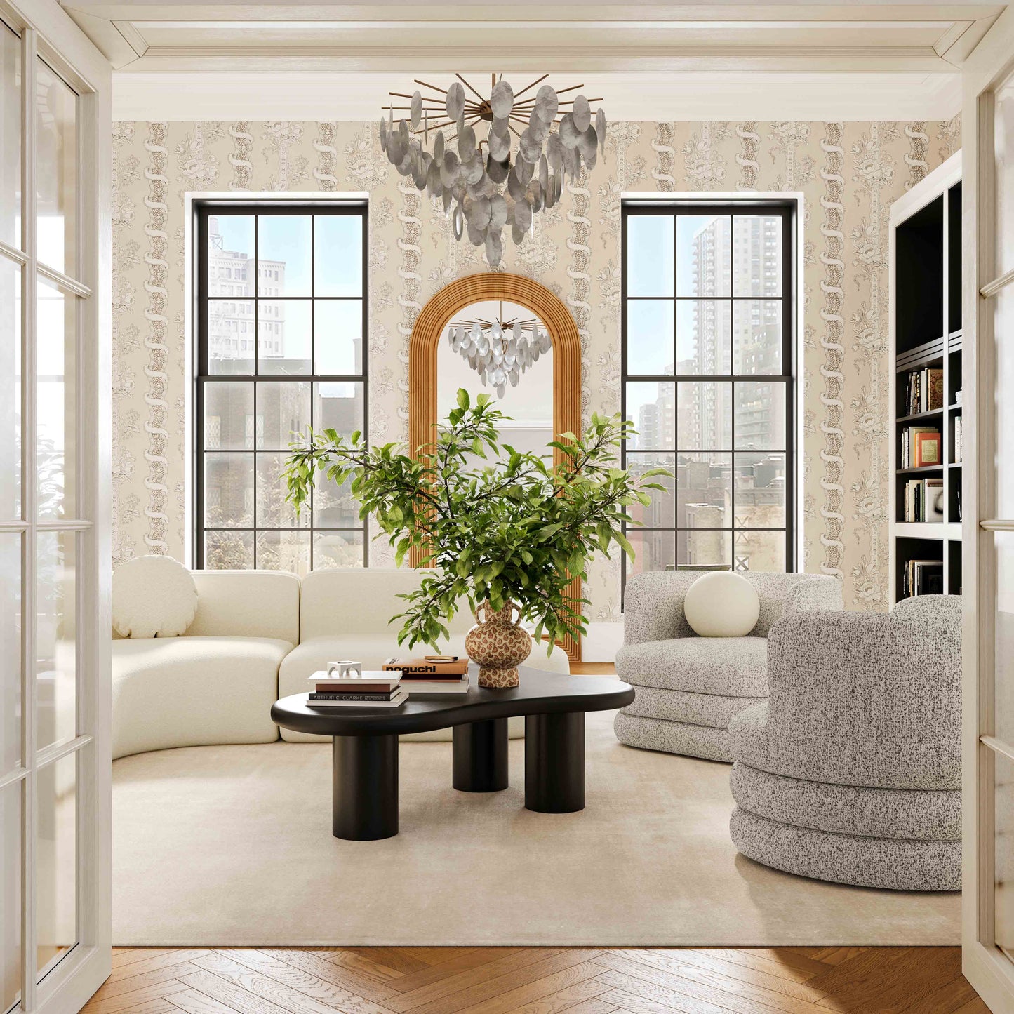 Astor Heavy Performance Boucle Swivel Hotel Lounge Chair Light Grey by Tov Furniture