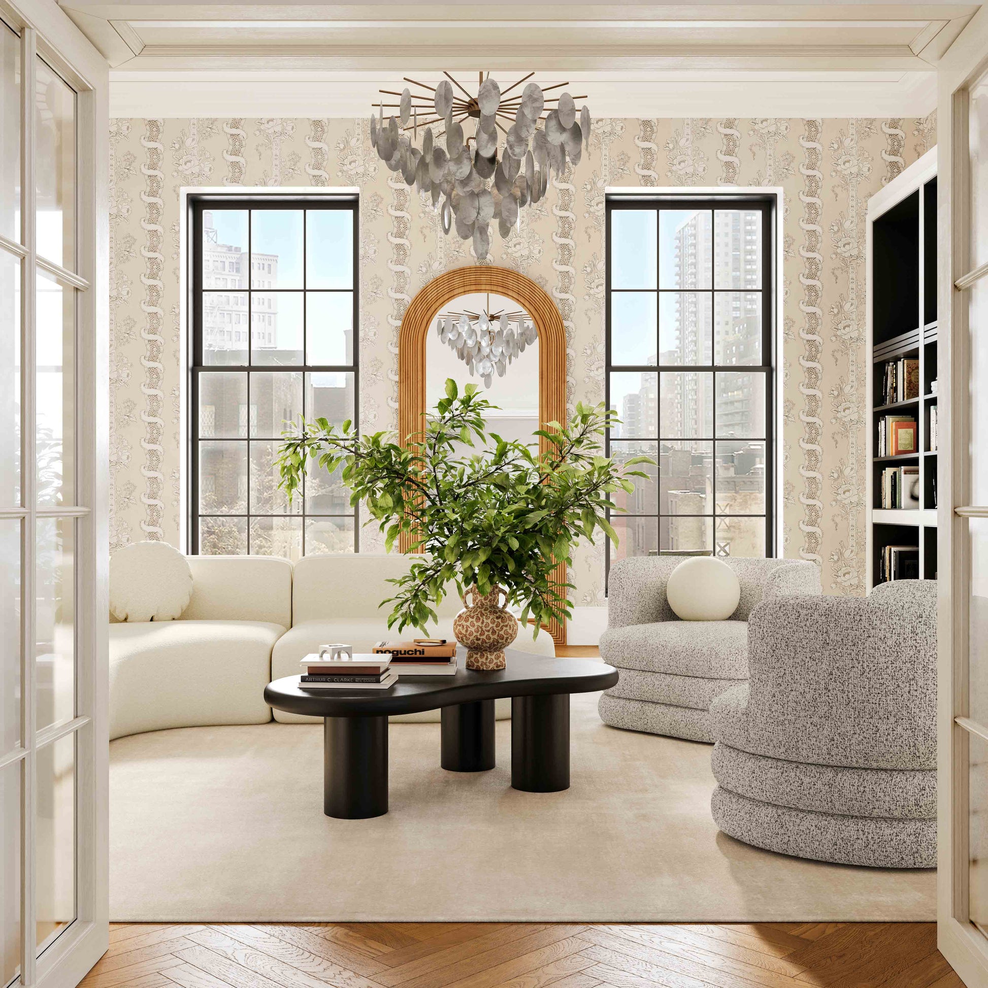 Astor Heavy Performance Boucle Swivel Hotel Lounge Chair Light Grey by Tov Furniture