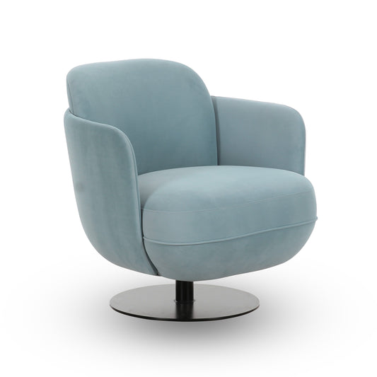 Solange Performance Velvet Swivel Accent Chair Blue by Tov Furniture