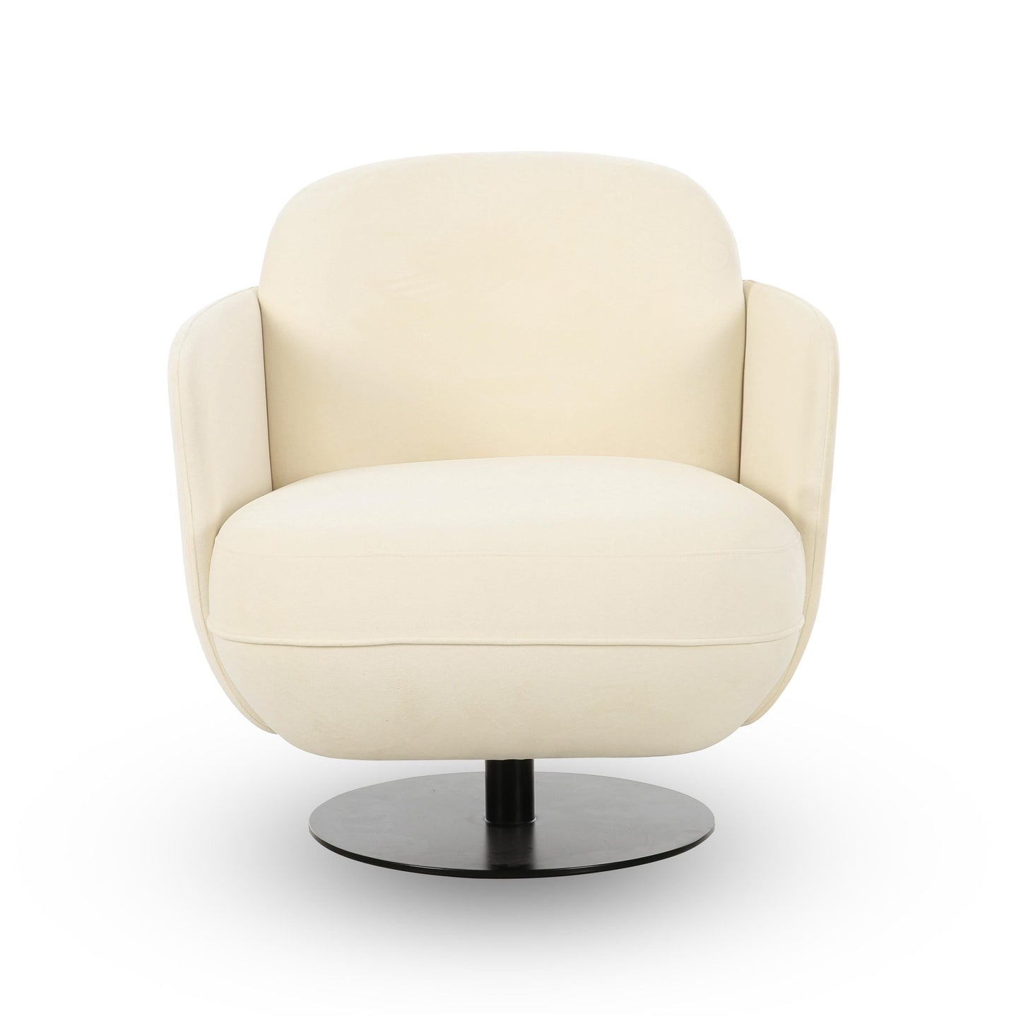 Solange Performance Velvet Swivel Accent Chair Cream by Tov Furniture