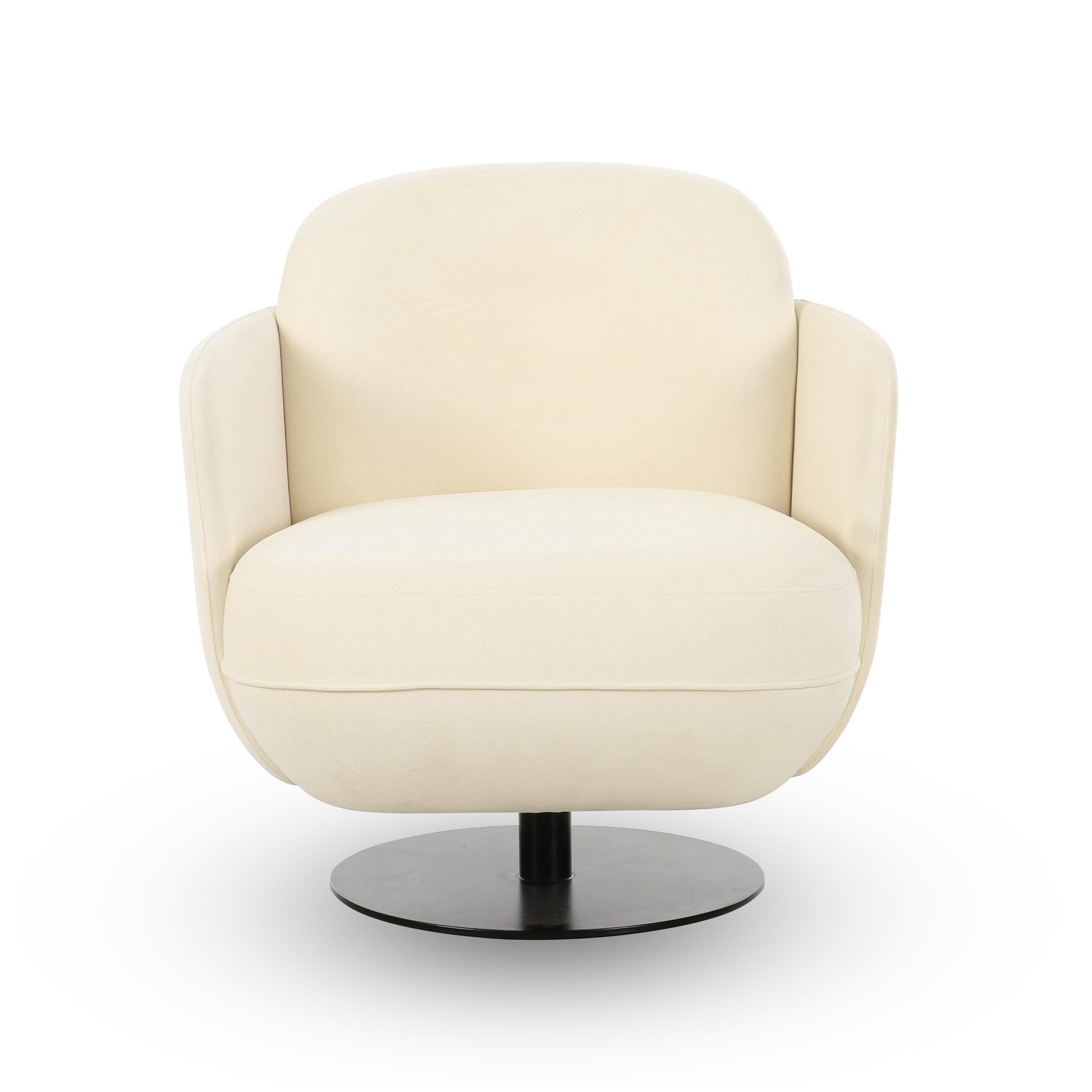 Solange Performance Velvet Swivel Accent Chair Cream by Tov Furniture