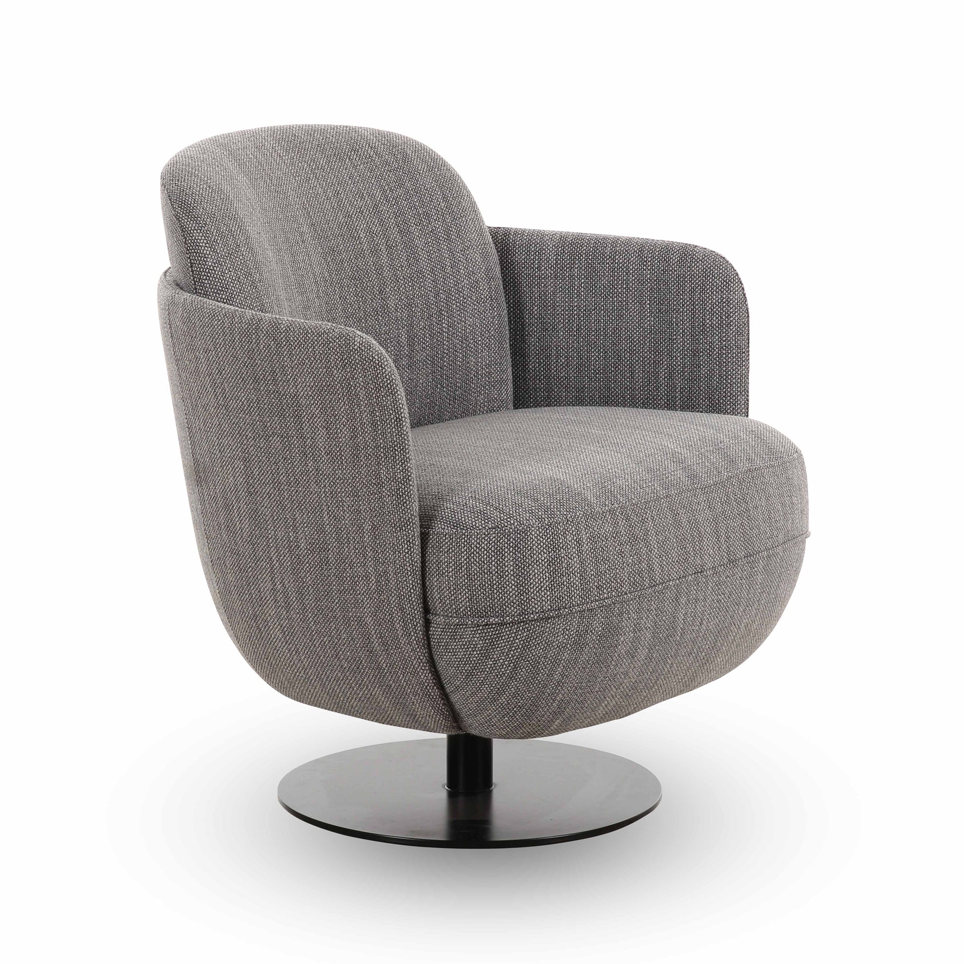Solange Grey Textured Contract-Grade Weave Fabric Swivel Accent Chair Grey by Tov Furniture