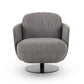 Solange Grey Textured Contract-Grade Weave Fabric Swivel Accent Chair Grey by Tov Furniture