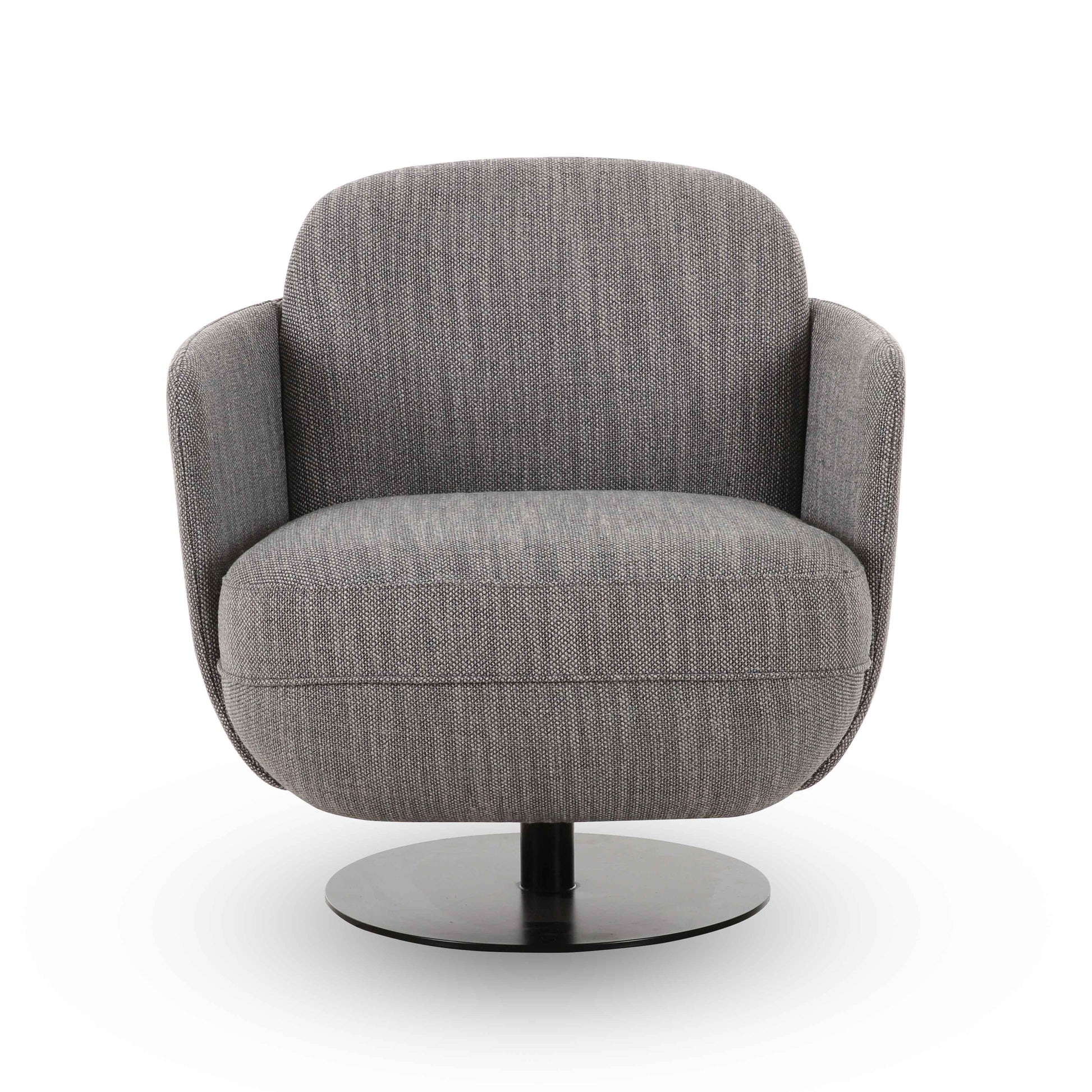 Solange Grey Textured Contract-Grade Weave Fabric Swivel Accent Chair Grey by Tov Furniture