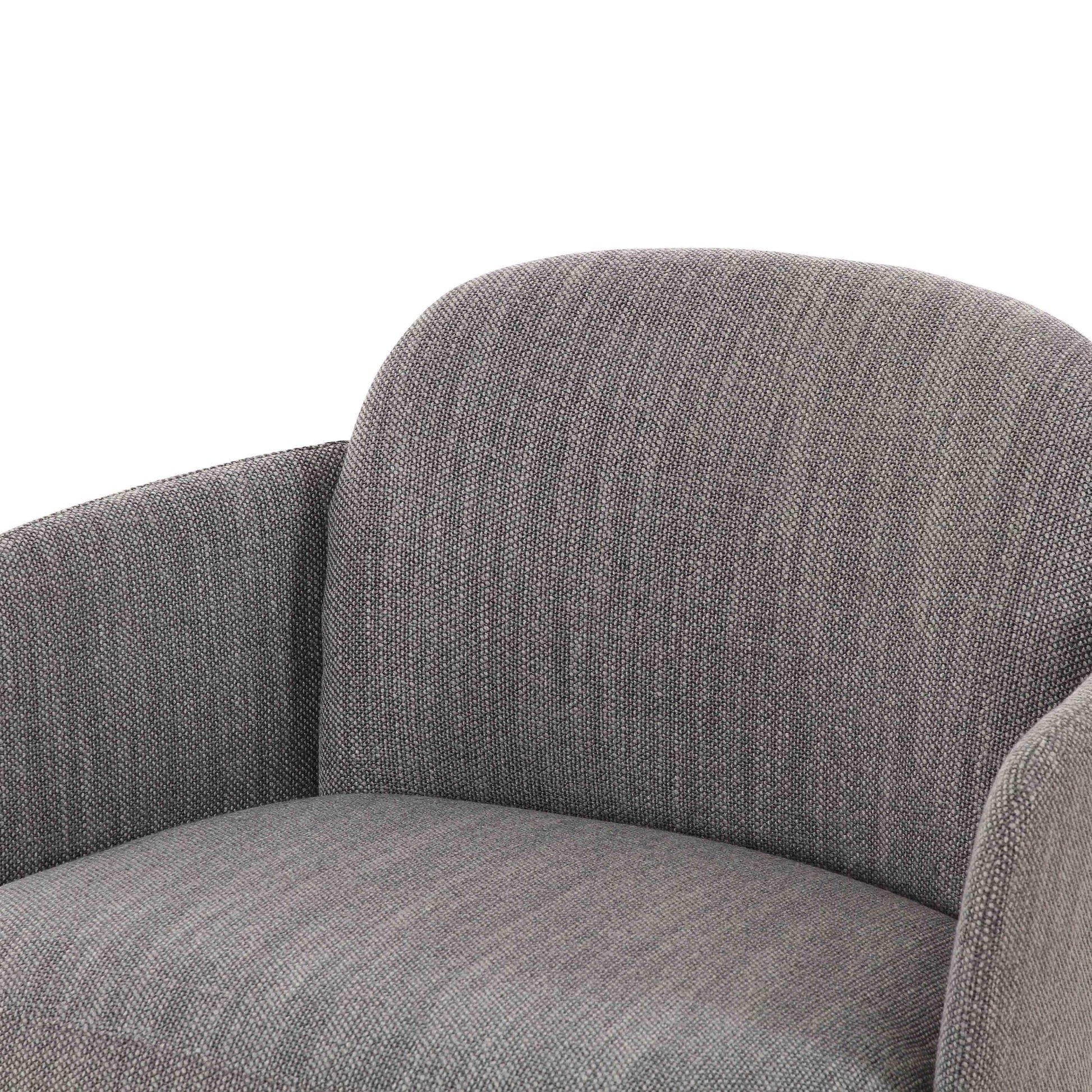 Solange Grey Textured Contract-Grade Weave Fabric Swivel Accent Chair Grey by Tov Furniture