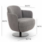 Solange Grey Textured Contract-Grade Weave Fabric Swivel Accent Chair Grey by Tov Furniture