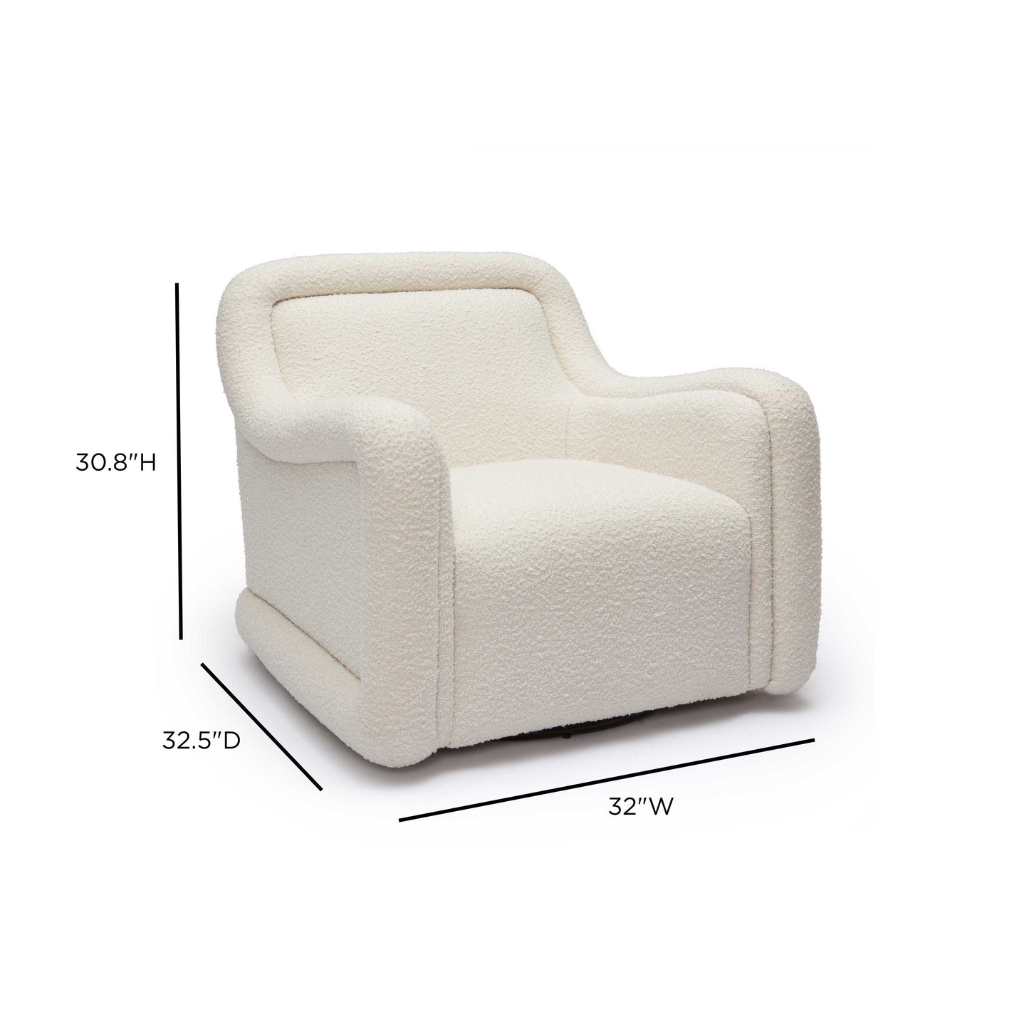 Charli Performance Boucle Swivel Chair Cream by Tov Furniture