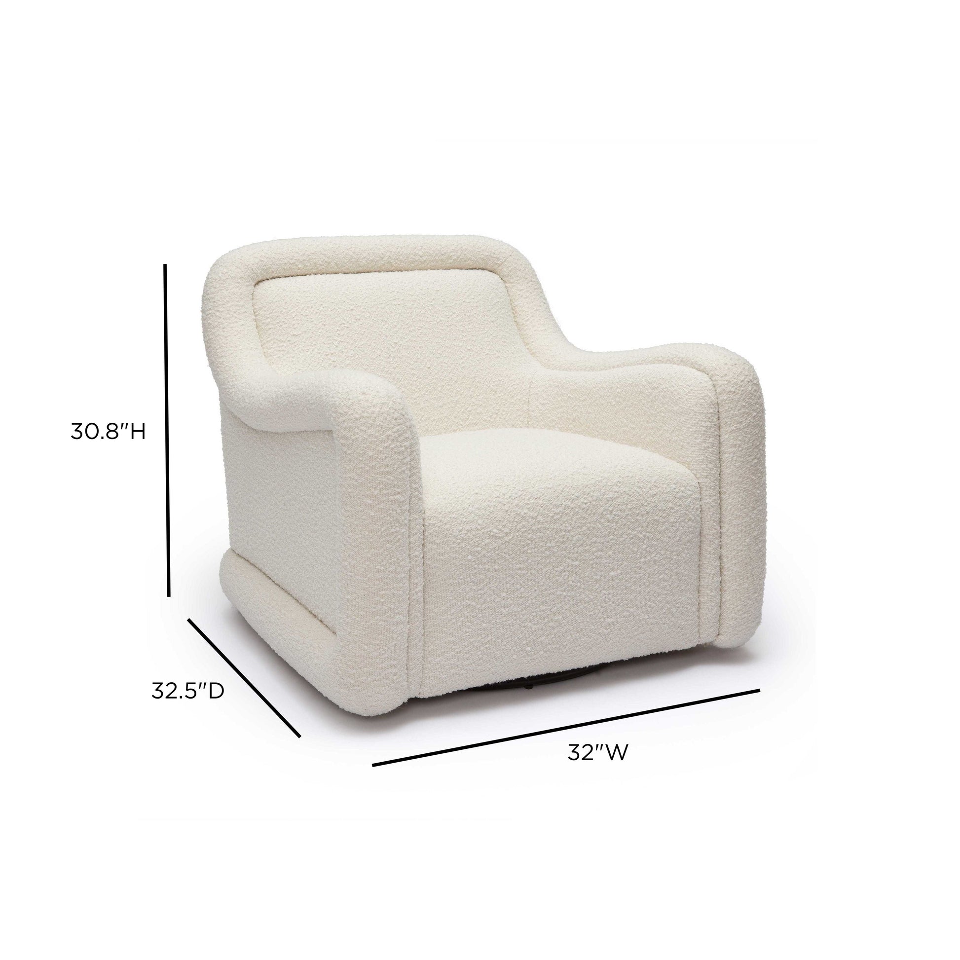 Charli Performance Boucle Swivel Chair Cream by Tov Furniture