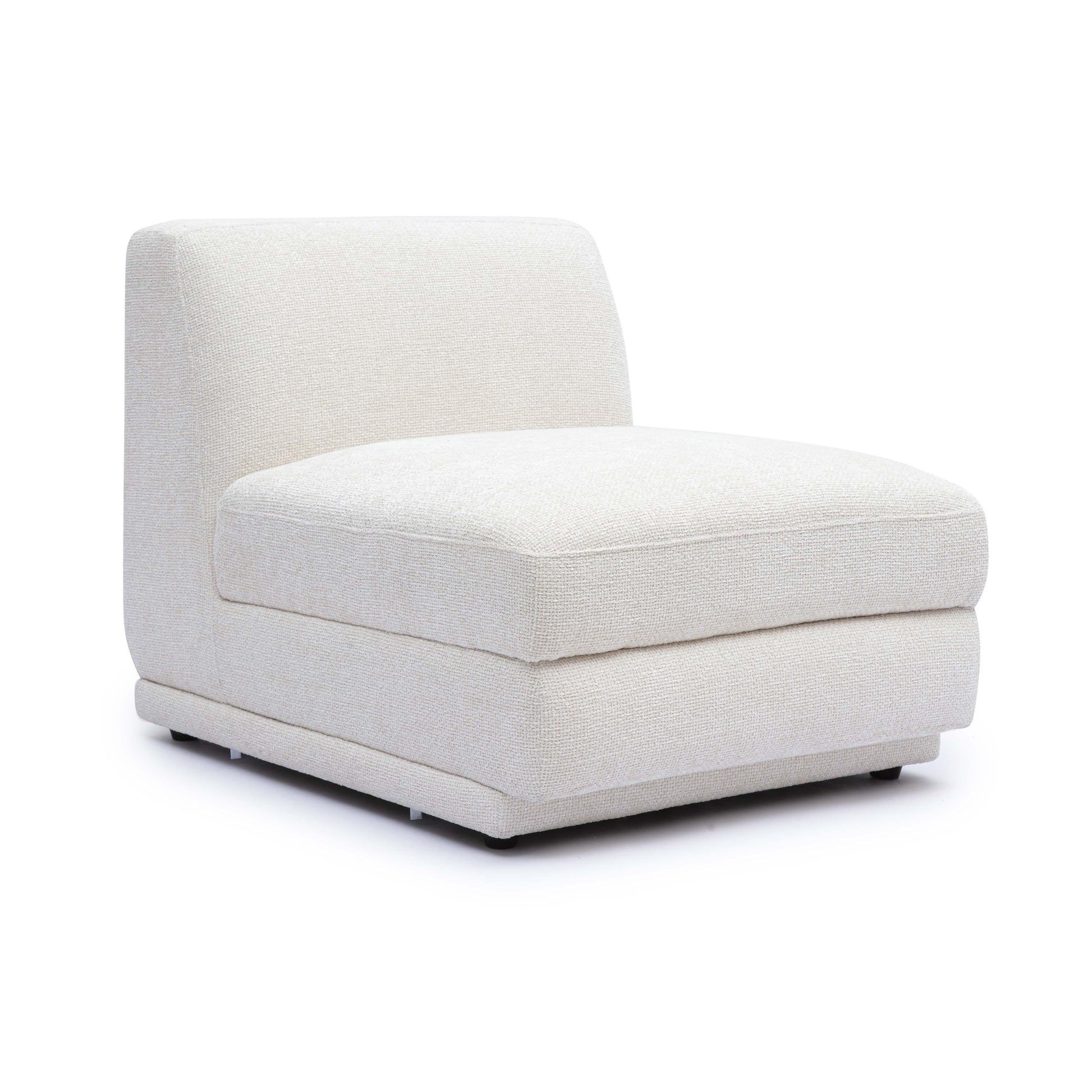 Perry Cream Chenille Modular Armless Chair by TOV S69216