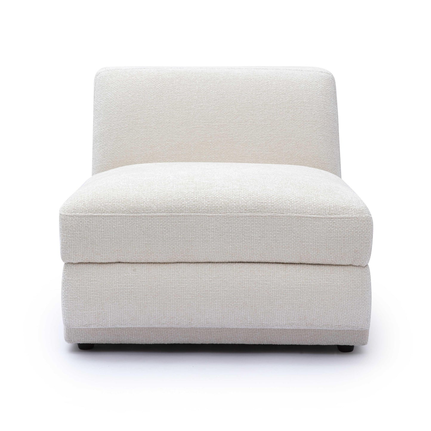 Perry Cream Chenille Modular Armless Chair by TOV S69216