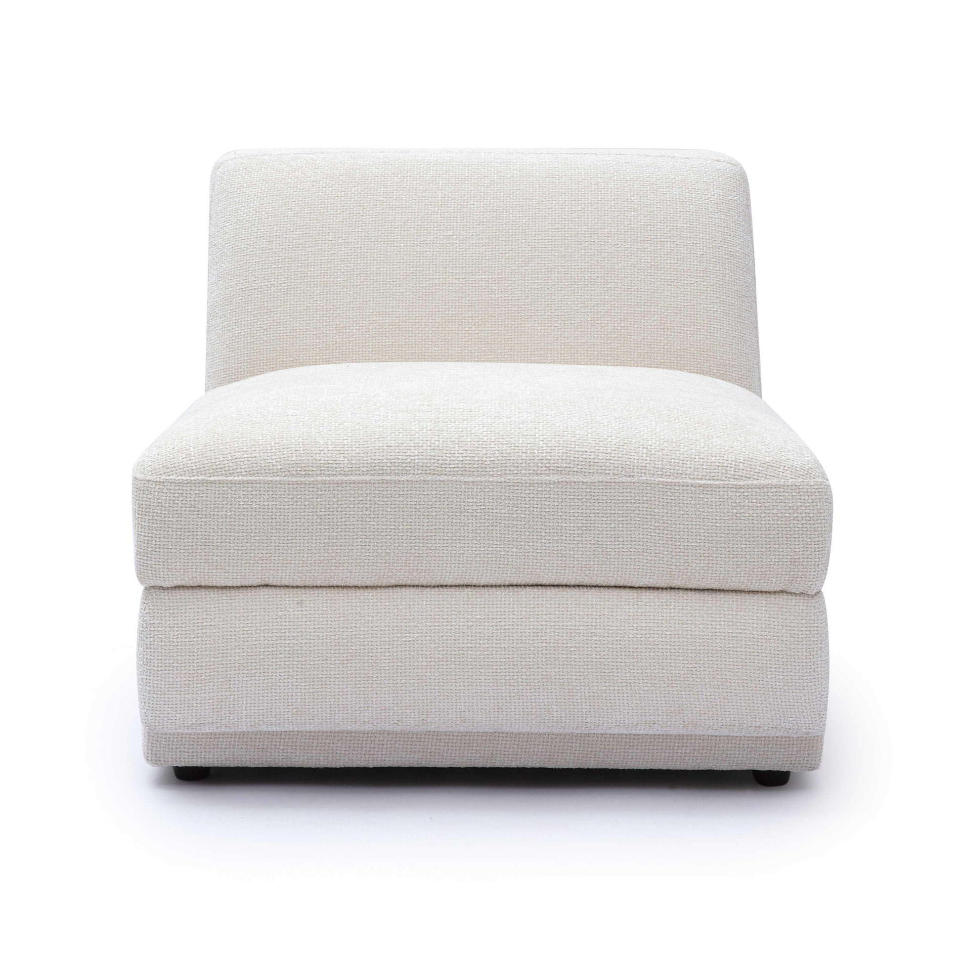 Perry Cream Chenille Modular Armless Chair by TOV S69216