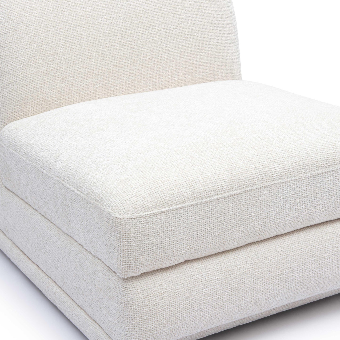 Perry Cream Chenille Modular Armless Chair by TOV S69216