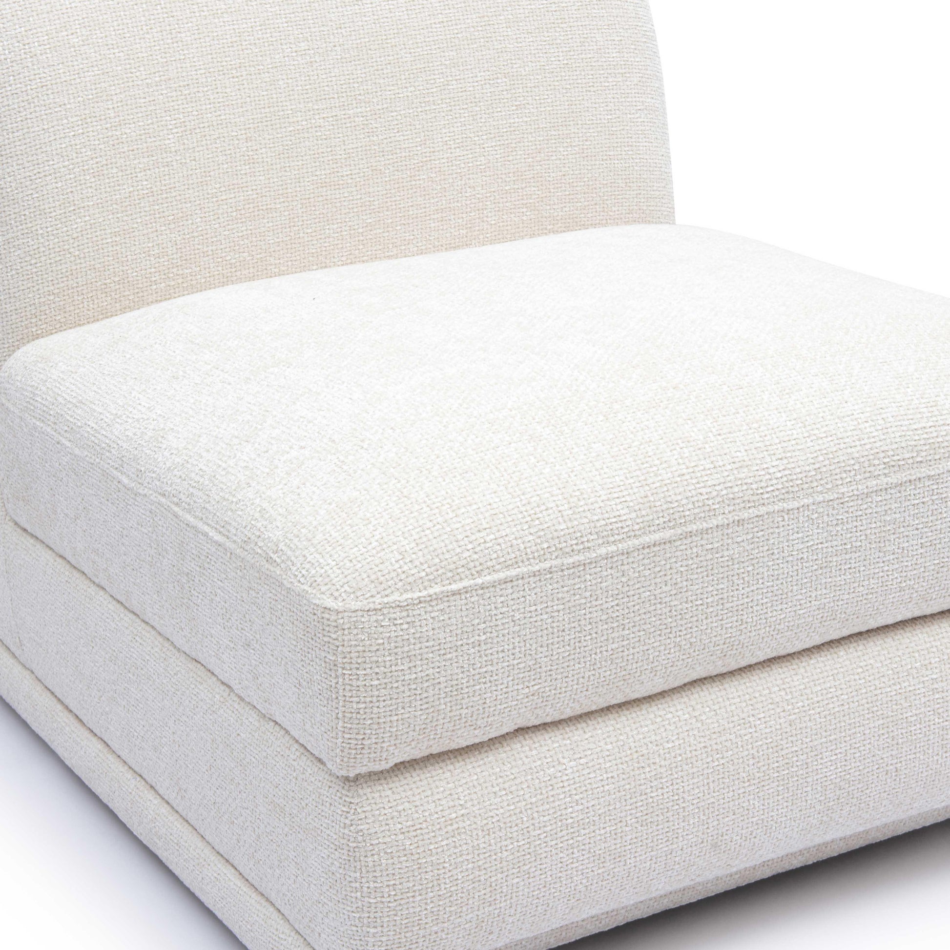 Perry Cream Chenille Modular Armless Chair by TOV S69216