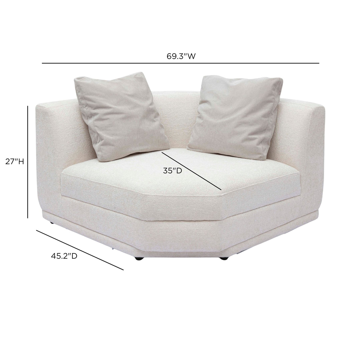 Perry Modular Corner Wedge in Cream by TOV Furniture – photo 7 of 7