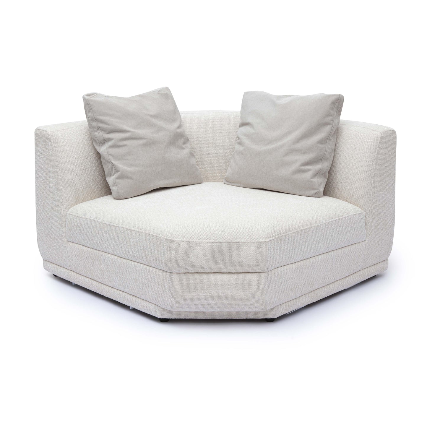 Perry Cream Chenille Modular Wedge Corner Chair by TOV S69217