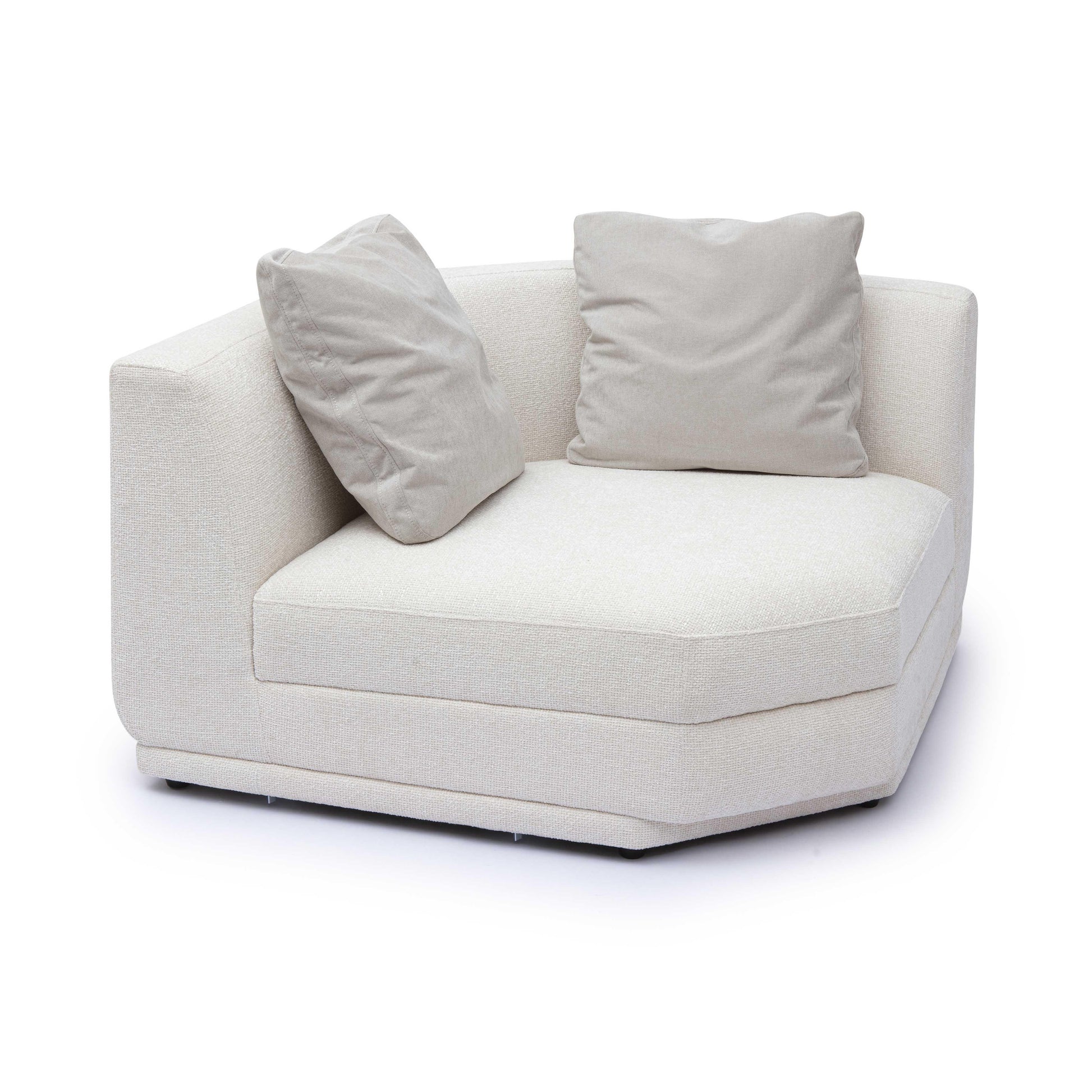 Perry Cream Chenille Modular Wedge Corner Chair by TOV S69217