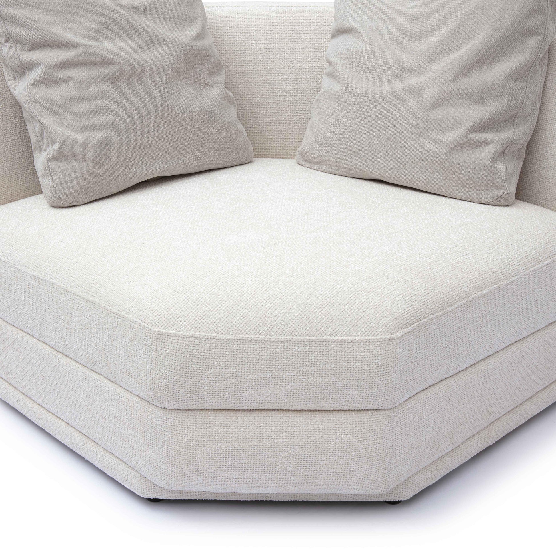 Perry Cream Chenille Modular Wedge Corner Chair by TOV S69217