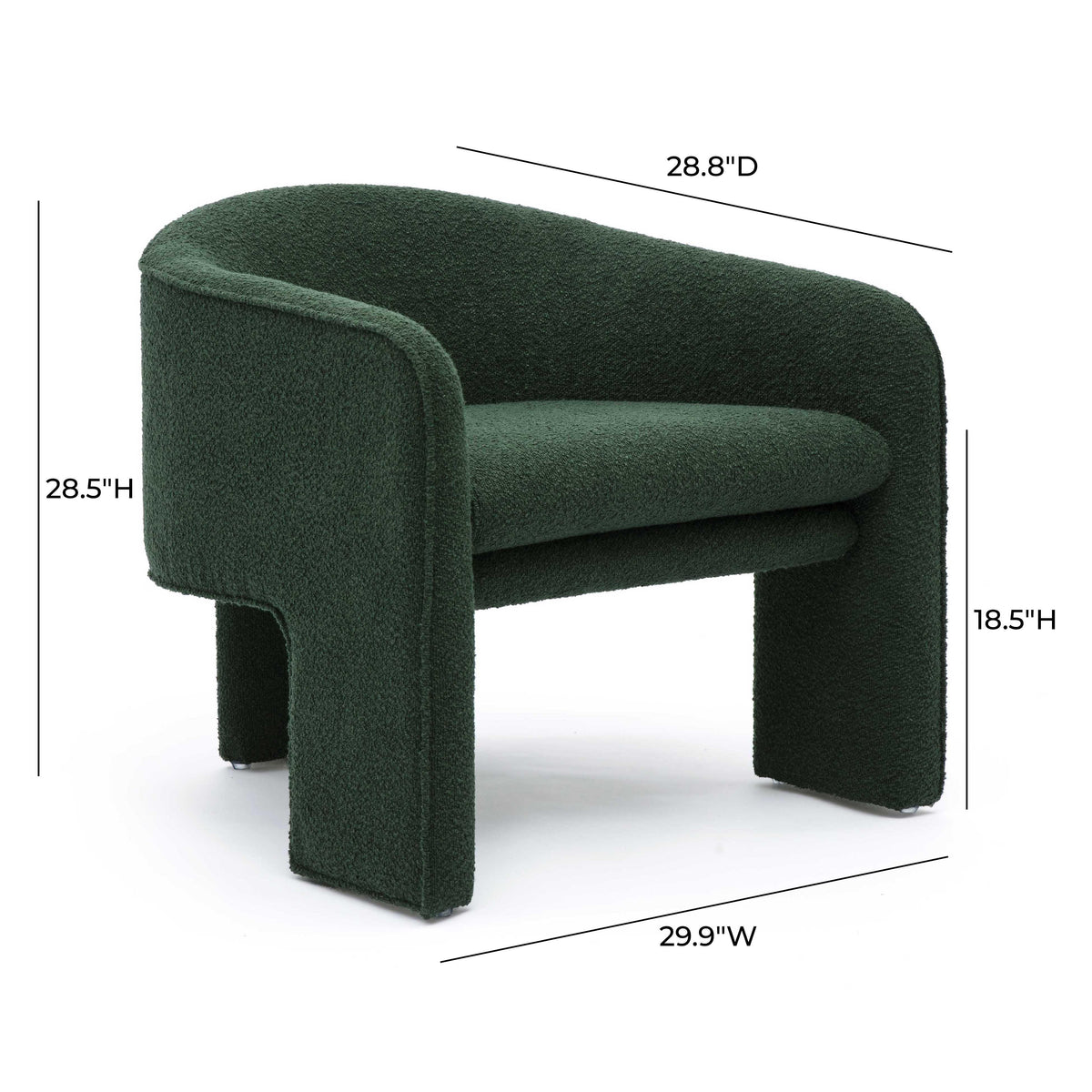 Marla Forest Green Performance Boucle Accent Chair by TOV Furniture – photo 6 of 7