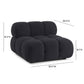Calliope Performance Vegan Shearling Modular Armless Chair Black by Tov Furniture