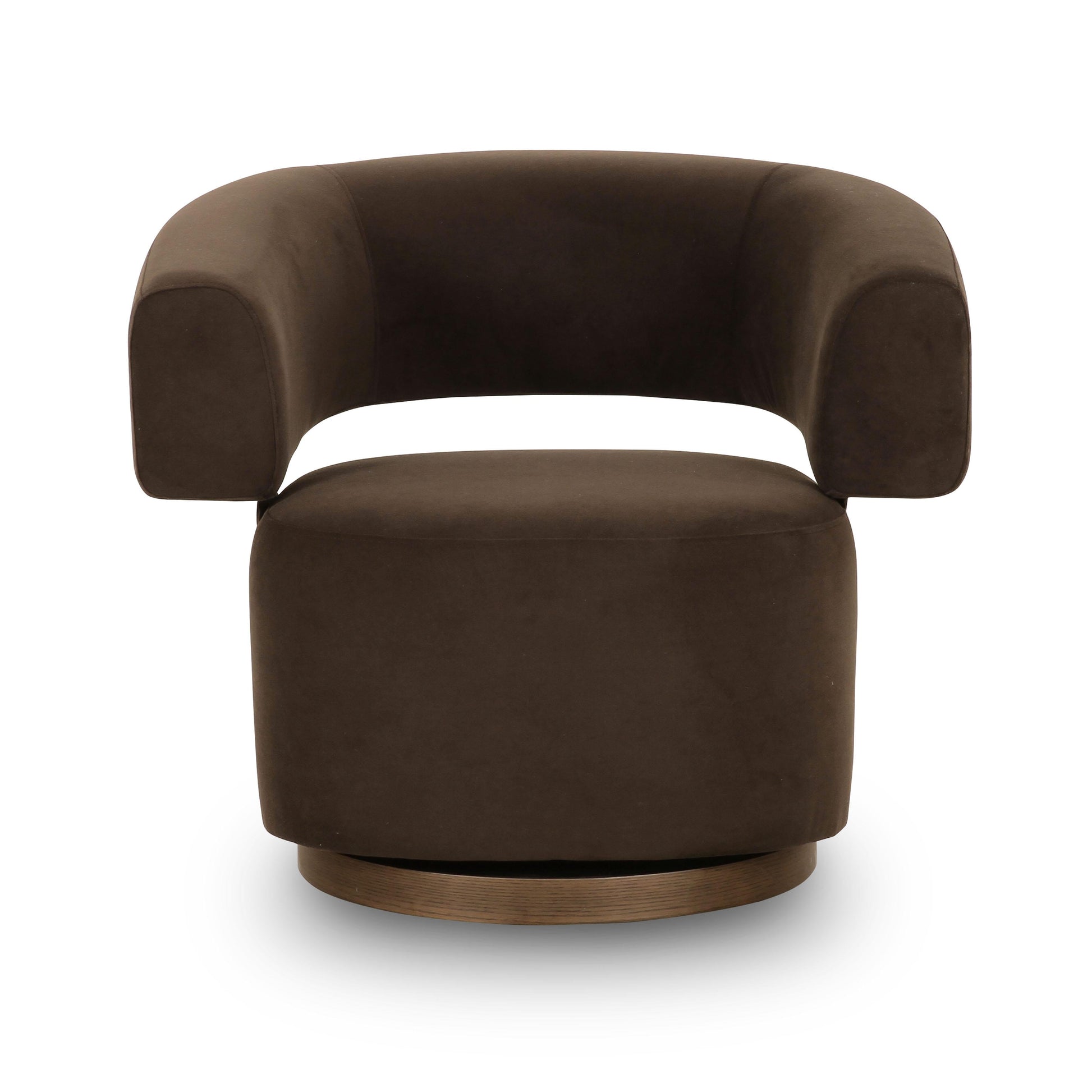 River Chocolate Brown Performance Velvet Swivel Accent Chair Chocolate Brown by Tov Furniture