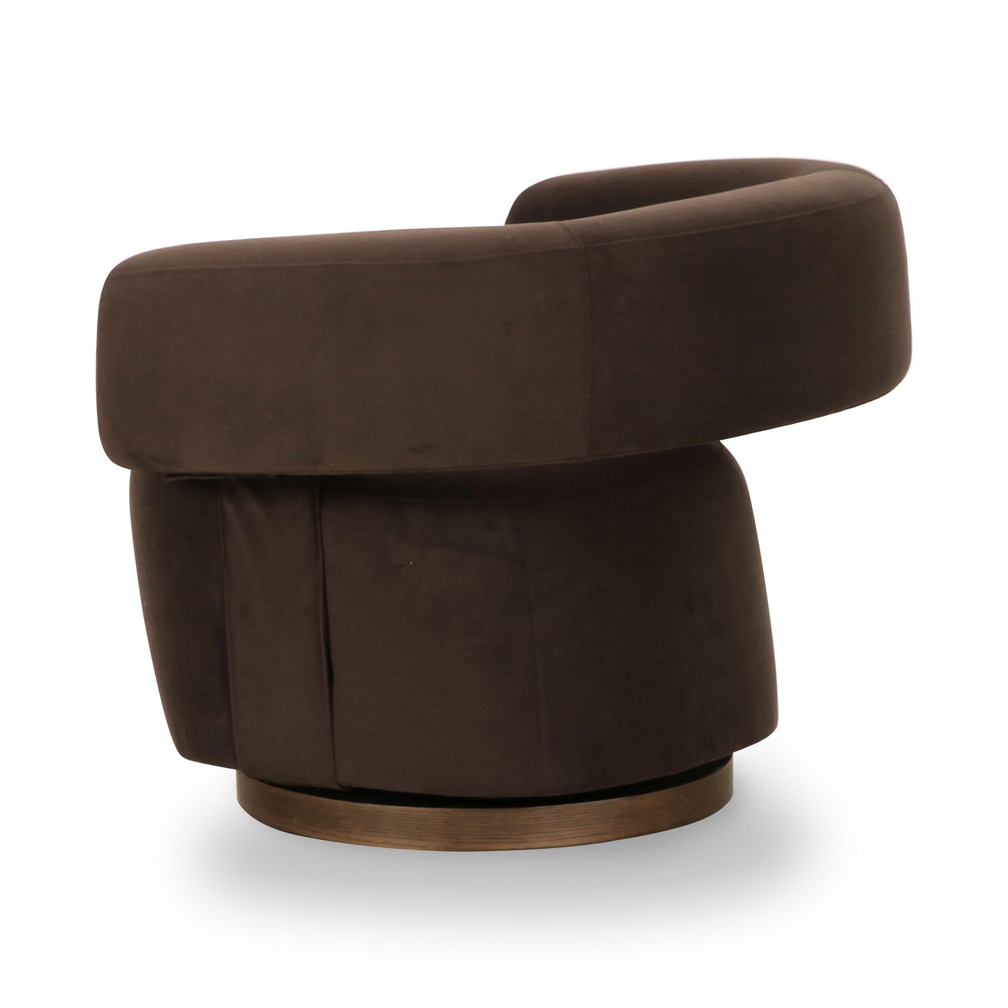 River Chocolate Brown Performance Velvet Swivel Accent Chair Chocolate Brown by Tov Furniture