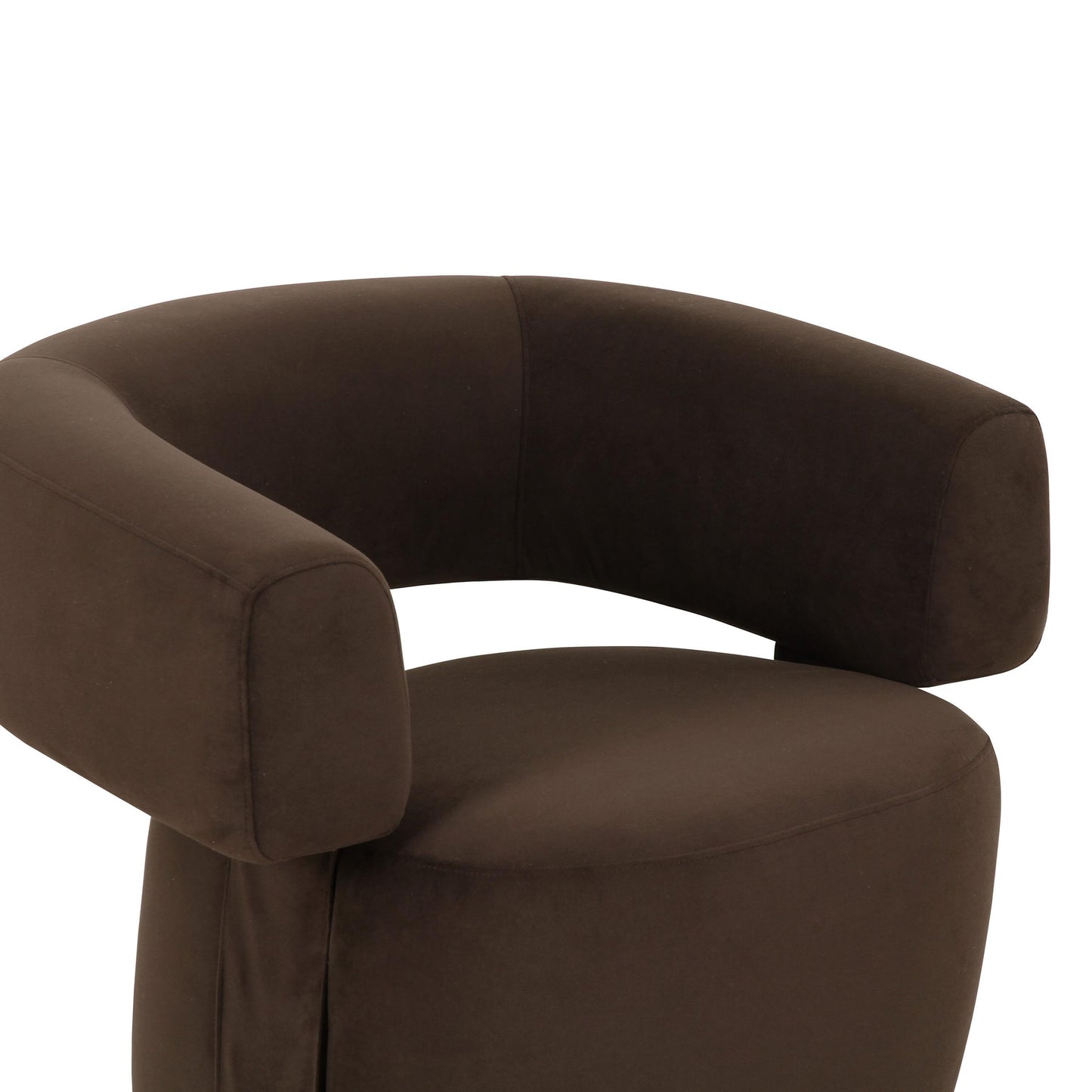 River Chocolate Brown Performance Velvet Swivel Accent Chair Chocolate Brown by Tov Furniture