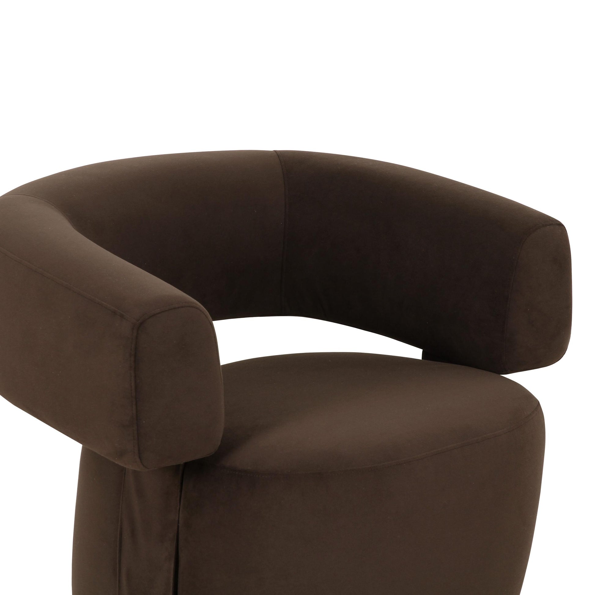 River Chocolate Brown Performance Velvet Swivel Accent Chair Chocolate Brown by Tov Furniture