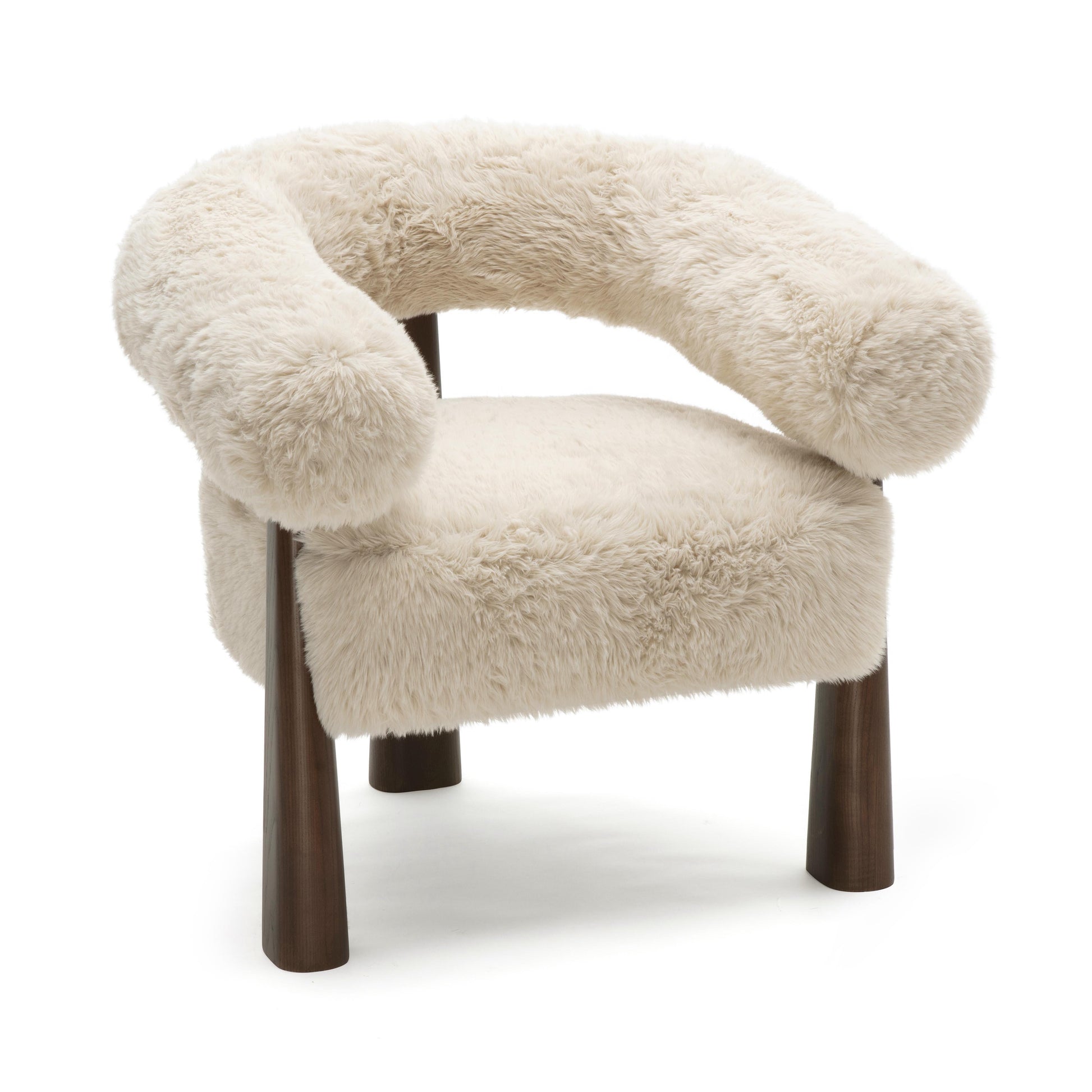Spara Contract-Grade Straight Vegan Shearling Accent Chair Natural by Tov Furniture