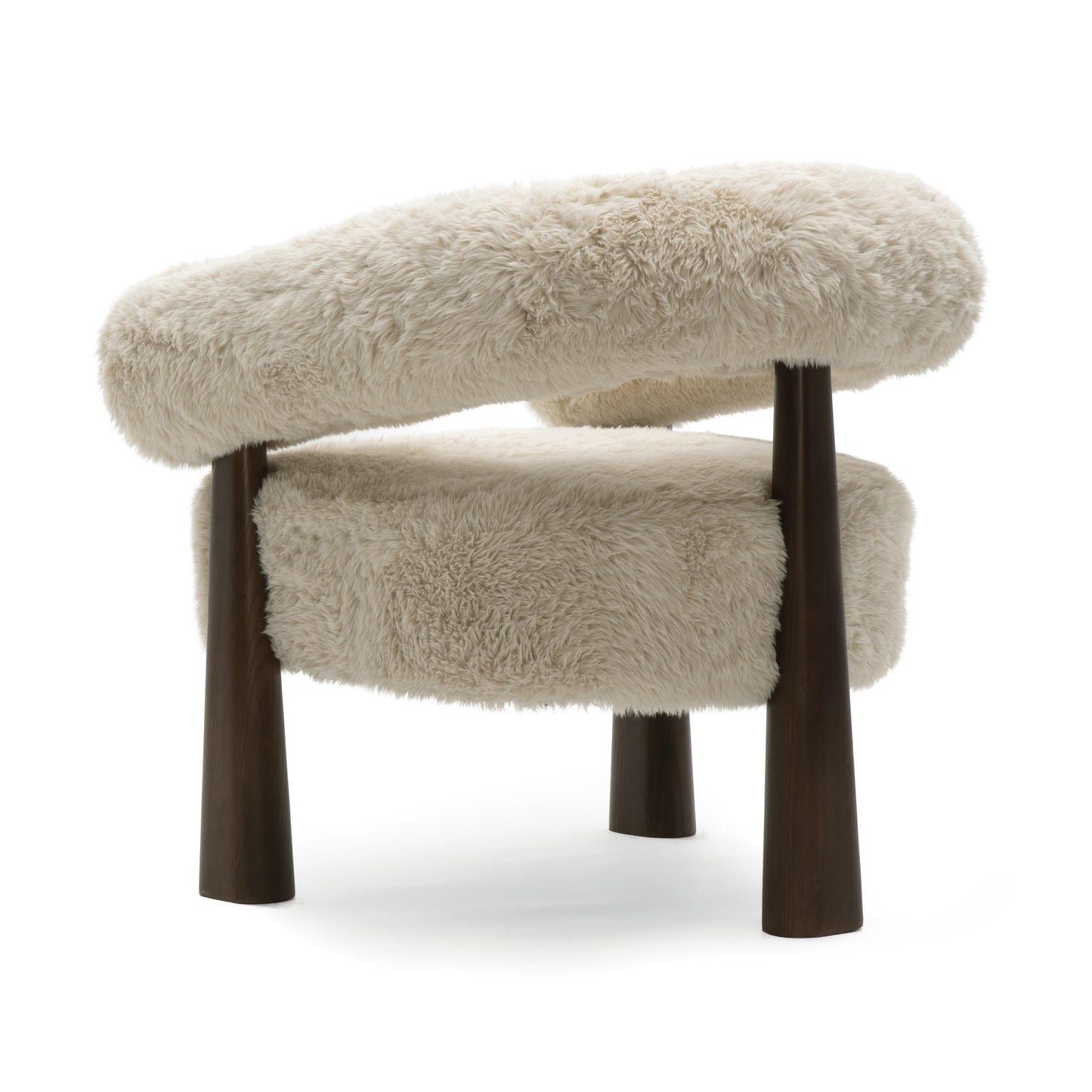 Spara Contract-Grade Straight Vegan Shearling Accent Chair Natural by Tov Furniture