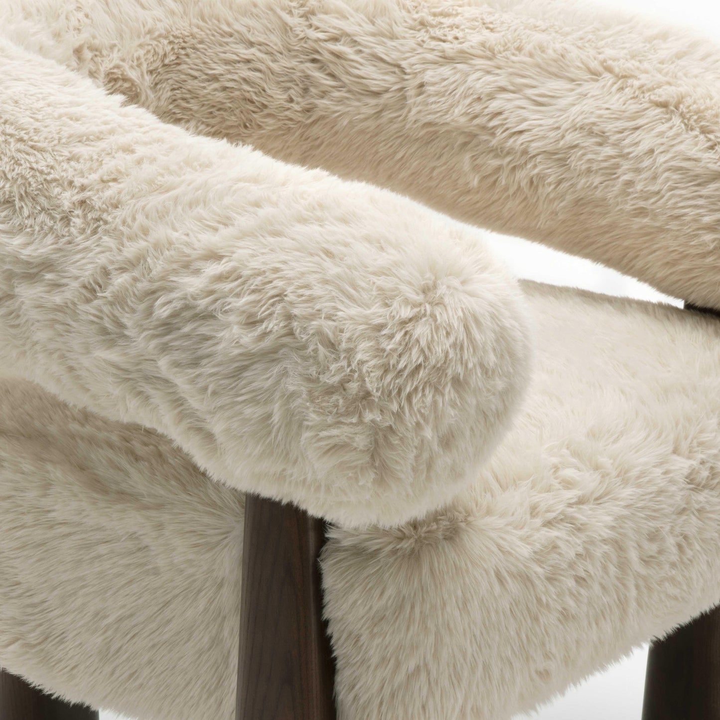 Spara Contract-Grade Straight Vegan Shearling Accent Chair Natural by Tov Furniture